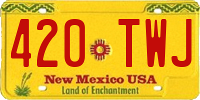 NM license plate 420TWJ