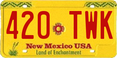 NM license plate 420TWK