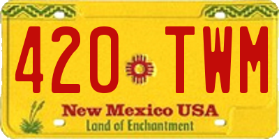 NM license plate 420TWM