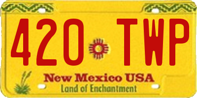NM license plate 420TWP