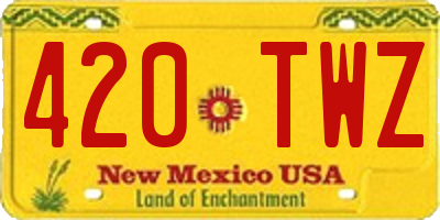 NM license plate 420TWZ