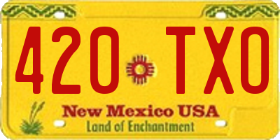 NM license plate 420TXO