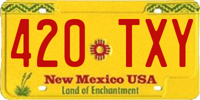 NM license plate 420TXY