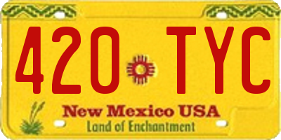 NM license plate 420TYC