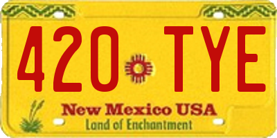 NM license plate 420TYE
