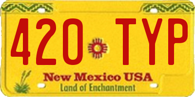 NM license plate 420TYP