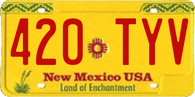 NM license plate 420TYV