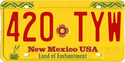 NM license plate 420TYW