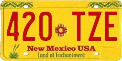 NM license plate 420TZE