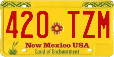 NM license plate 420TZM