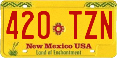 NM license plate 420TZN