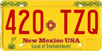 NM license plate 420TZQ