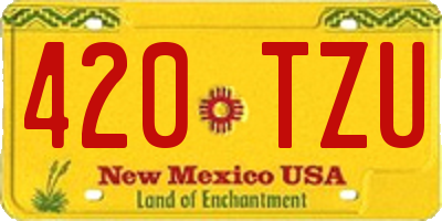 NM license plate 420TZU