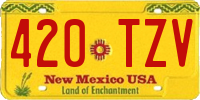 NM license plate 420TZV