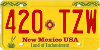 NM license plate 420TZW