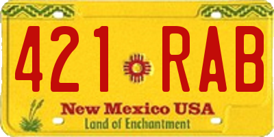 NM license plate 421RAB