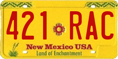 NM license plate 421RAC