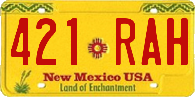 NM license plate 421RAH