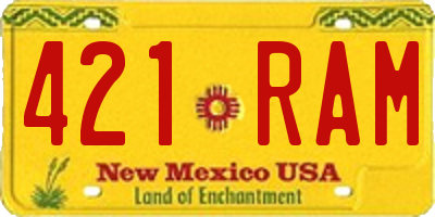 NM license plate 421RAM