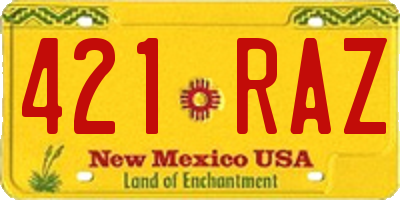 NM license plate 421RAZ