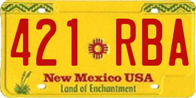 NM license plate 421RBA