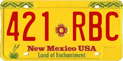 NM license plate 421RBC