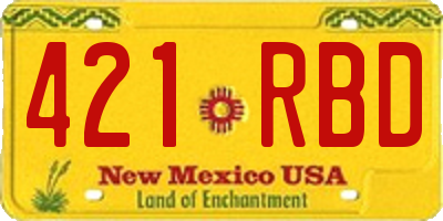 NM license plate 421RBD