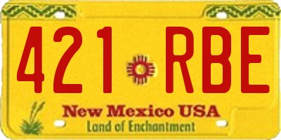 NM license plate 421RBE