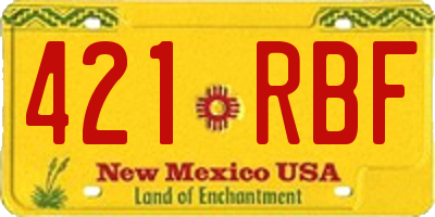 NM license plate 421RBF