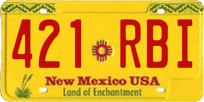 NM license plate 421RBI