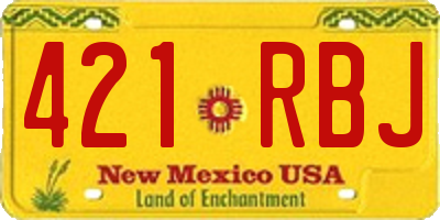 NM license plate 421RBJ