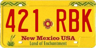 NM license plate 421RBK