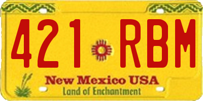 NM license plate 421RBM