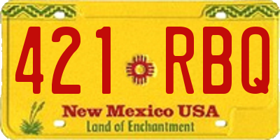NM license plate 421RBQ