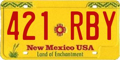 NM license plate 421RBY