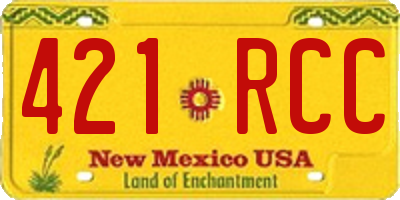 NM license plate 421RCC