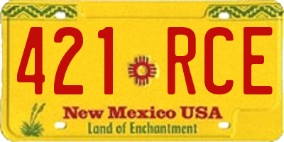 NM license plate 421RCE