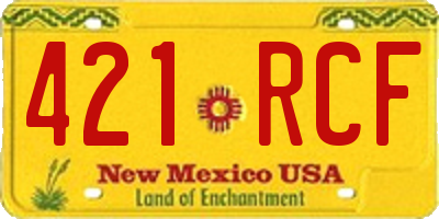 NM license plate 421RCF