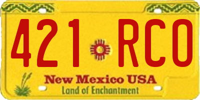 NM license plate 421RCO