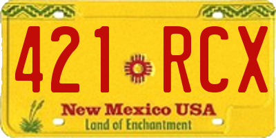 NM license plate 421RCX