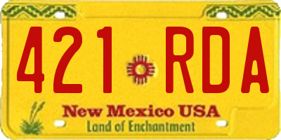 NM license plate 421RDA