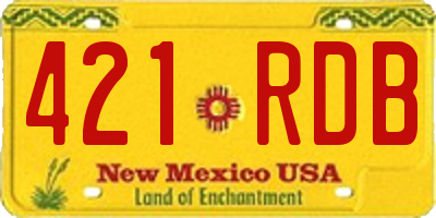 NM license plate 421RDB