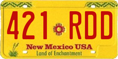 NM license plate 421RDD