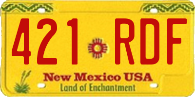 NM license plate 421RDF