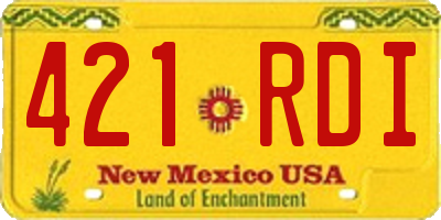 NM license plate 421RDI