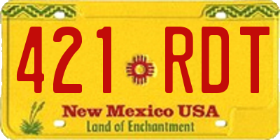 NM license plate 421RDT