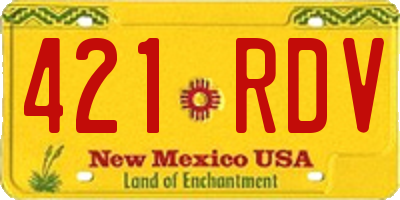 NM license plate 421RDV