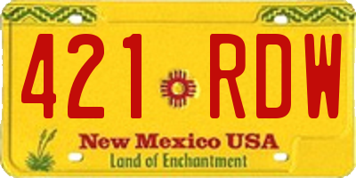 NM license plate 421RDW
