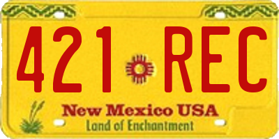 NM license plate 421REC