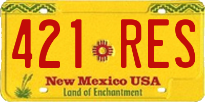 NM license plate 421RES